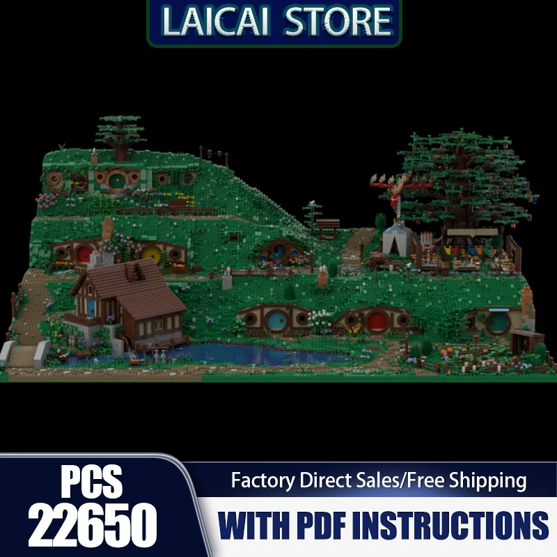 

Волшебные кольца Tribe Moc, строительные блоки, сумка для сцены фильма, модель дома, технология сборки, вид на улицу, игрушки, кирпичи, подарки «сделай сам»