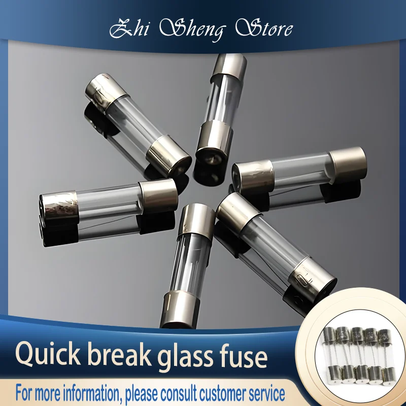 

5X20mm glass fuse tube 250V F0.5A/1.5/2/2.5/3/3.15-30A 5 * 20 quick break 20/50/100Pcs