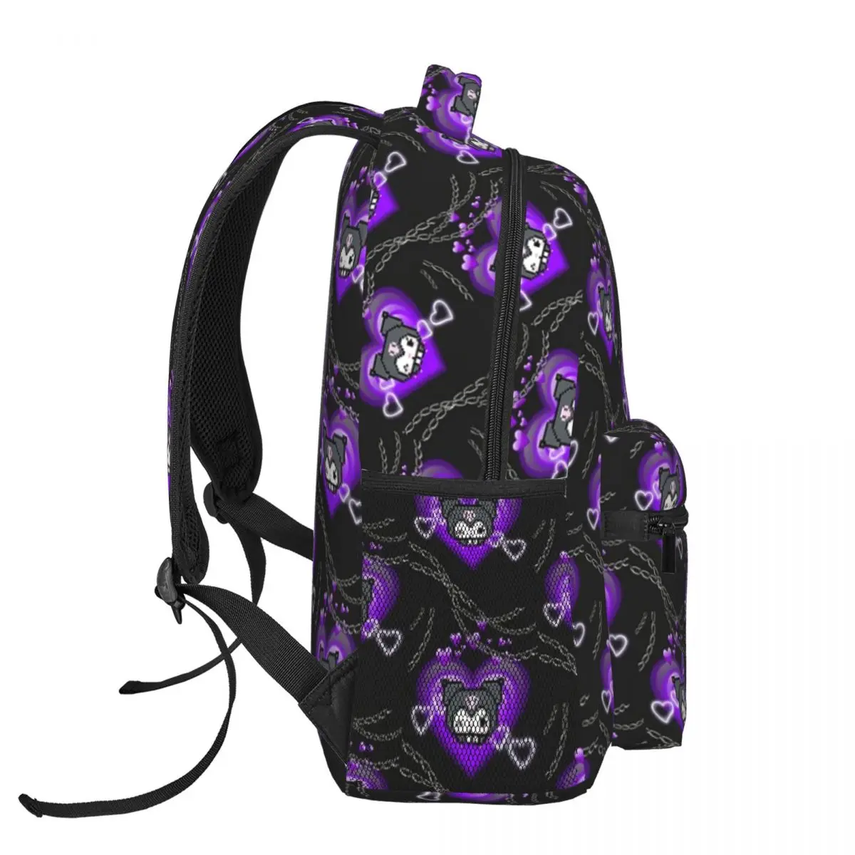 Kuromi mochila leve, elegante escola padrão saco, nova impressão, 17"