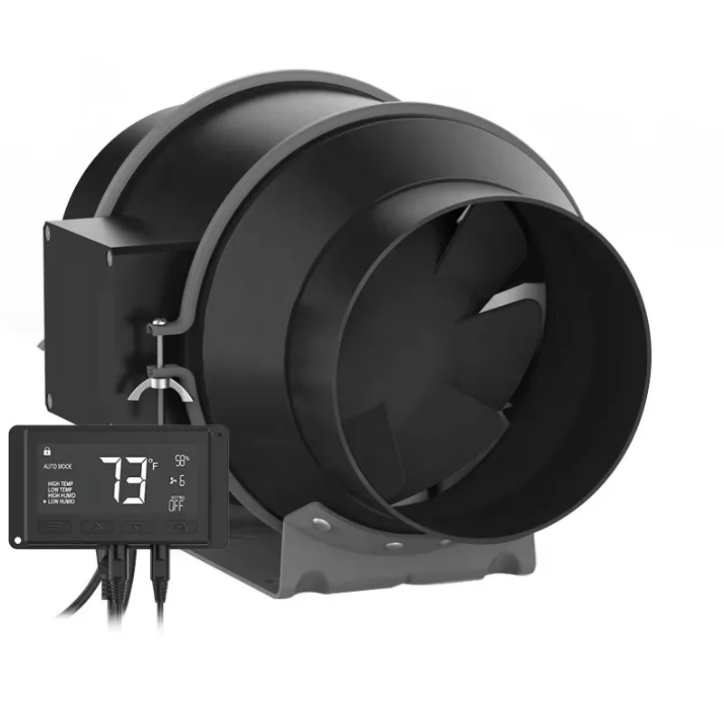 6 Inch Carbon Filter Ducting Ventilation Inline Duct Fan with Temperature & Humidity Controller for Grow Tent Kit