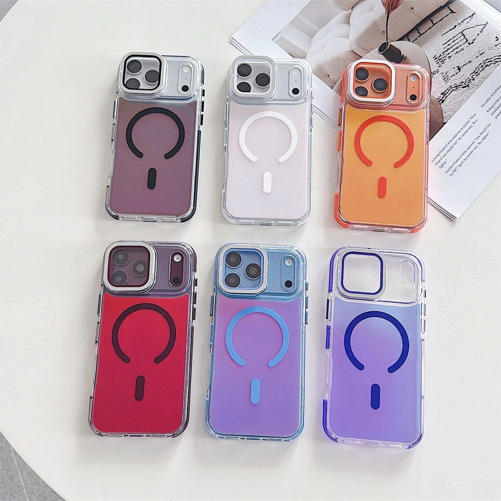 Magsafe Magnetische Hülle für iPhone 18 Pro Max 17 AIR 16 15 14 13 12 11 Kabellose Ladung Objektivschutz Laser Farbwechsel Schutzhülle – Detail 9