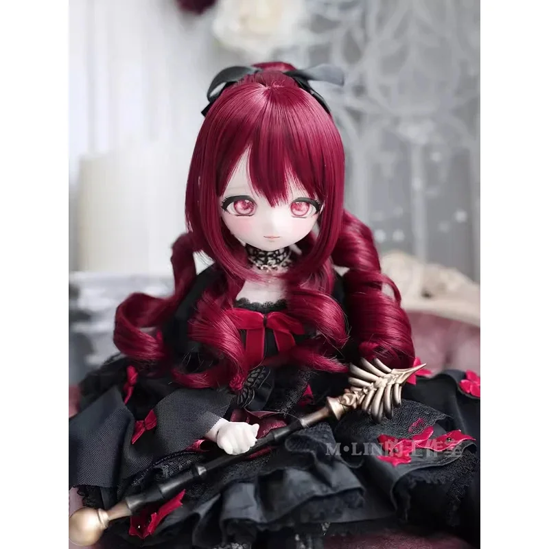 

BJD Doll Wigs Hair High Temperature Long Wavy Hair 1/3 1/4 MSD MDD Ponytail Red Brown Accessories