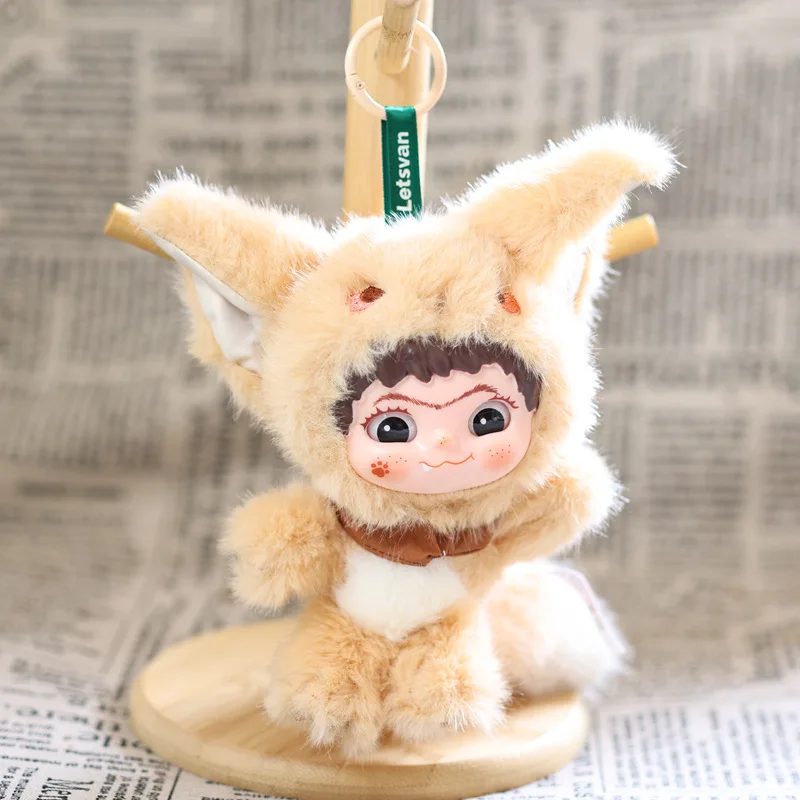 Entzückender Schlüsselanhänger aus Kuku-Emaille und Plüsch mit abnehmbarer Kette – Taschenzubehör mit Wakuku-Motiv und Puppenfigur zum Sammeln