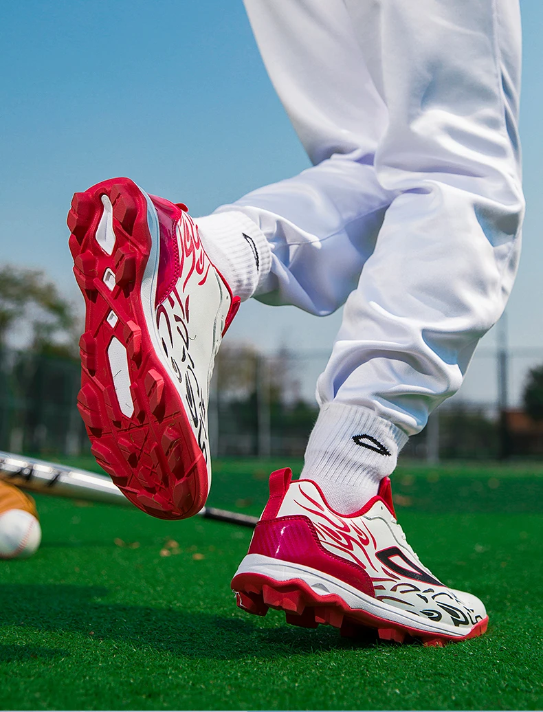 Leichte Baseball-Schuhe für Herren und Jugendliche, atmungsaktiv, rutschfest, mit Spikes, für Outdoor-Training und Wettkämpfe – Detail 4