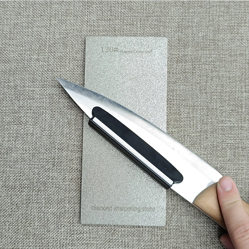 Diamond Stone Knife Sharpening System with New Thickened Non-slip Base, Kitchen Sharpening Tool
