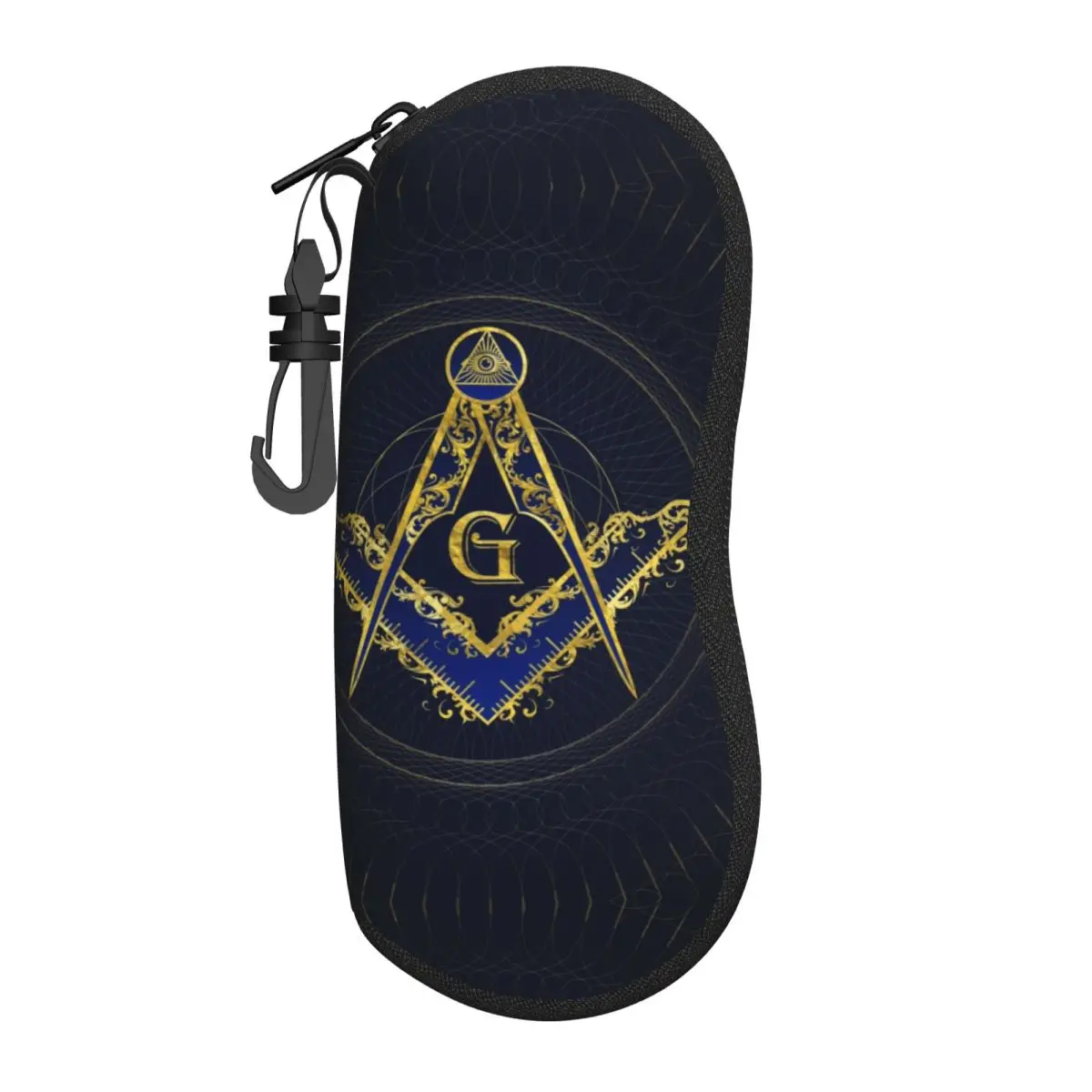 

Custom Freemason Evil Eye Symbol Eyeglass Glasses Case Women Men Soft Masonic Mason Sunglasses Protective Bag