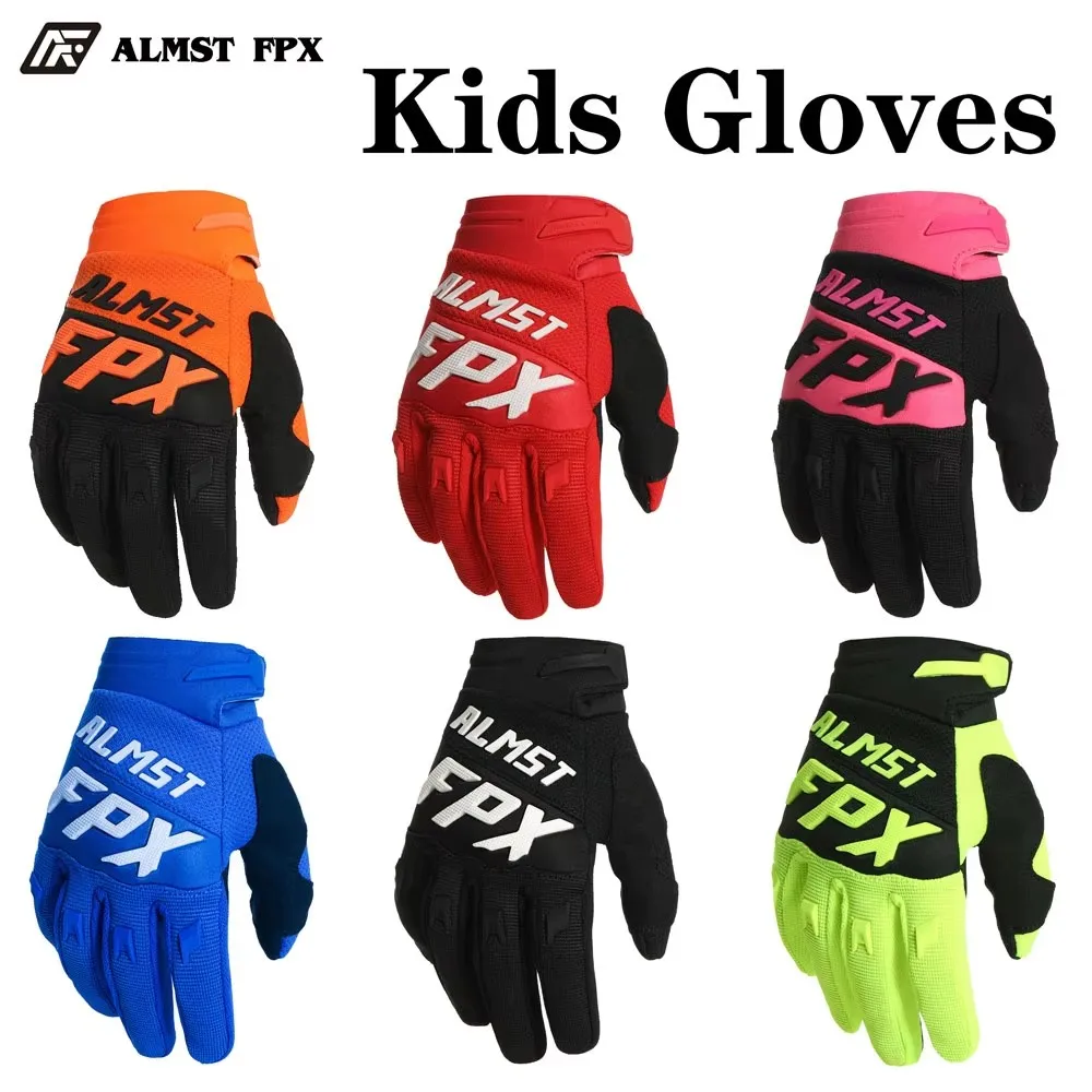 Age 6-12 Years Old Kids Full Finger MX Defend Riding Bicycle Gloves Racing Motocross Guantes Mountain Motorcycle Children Gloves