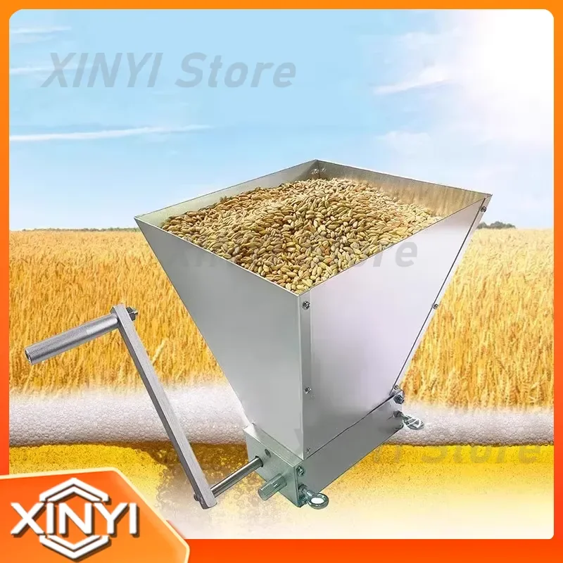 for Malt Grinder Grain Mill Brewing for Grain Malt Barley Homebrew Beer Grain Crusher Grinder with Metal Base 2 Rollers