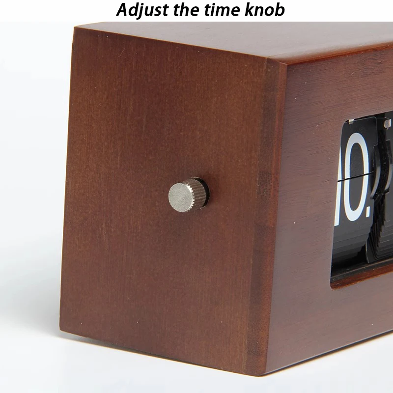 Mini Retro Desk Flip Clock Bamboo Wooden Desktop Design Page Turning Clock Table Creative Simple Flip Clocks Bedroom Home Decor