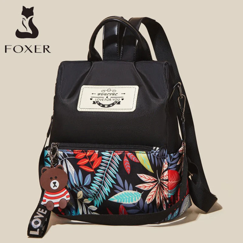 Plecak FOXER w stylu preppy dla dziewczyn, damska torba o dużej pojemności, codzienna torba szkolna, modna damska torba podróżna, antykradzieżowa torba na ramię.