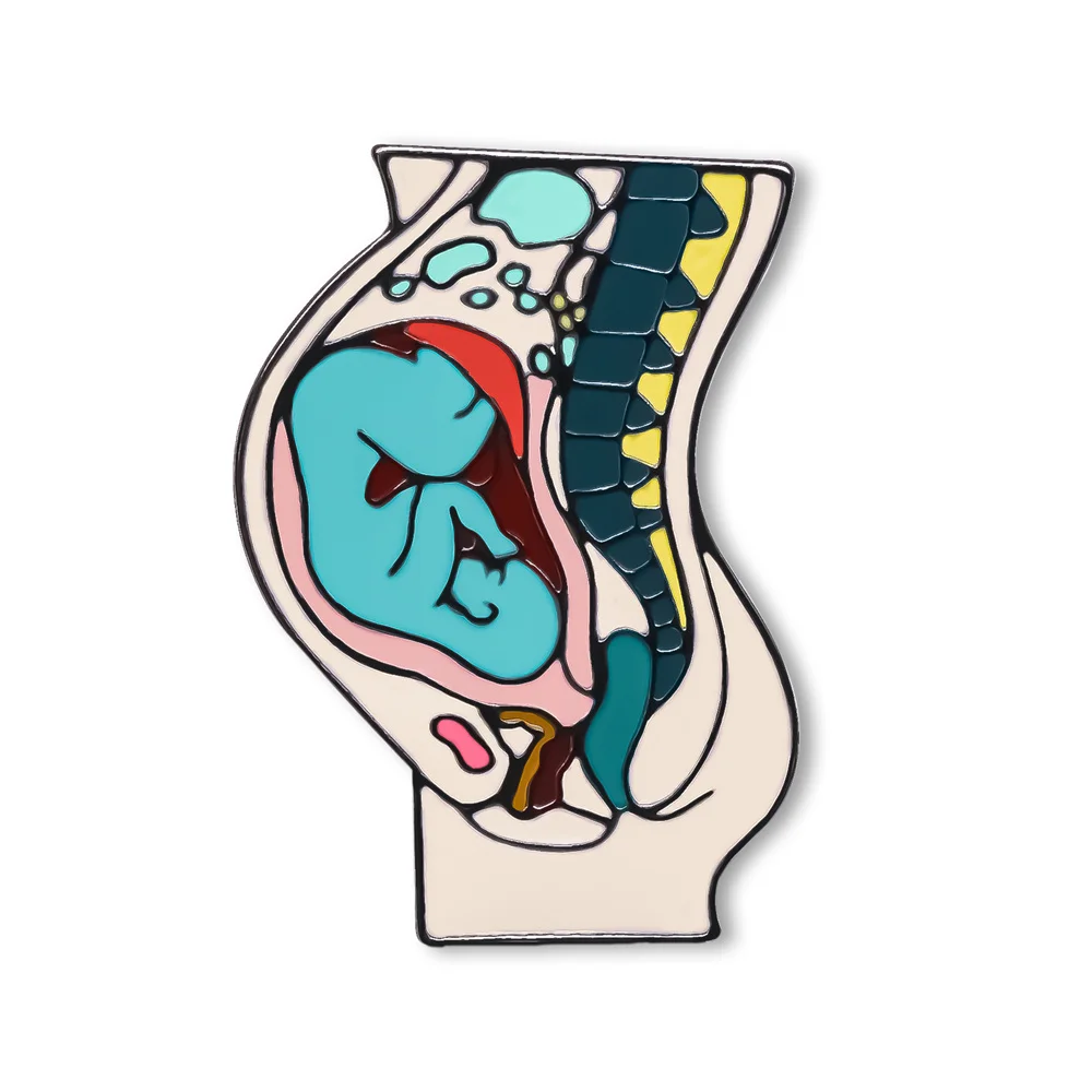 Harong Fetus in the Belly Enamel Pin Medical Biology Human Anatomy Series Lapel Brooch for Obstetrician Badge Jewelry