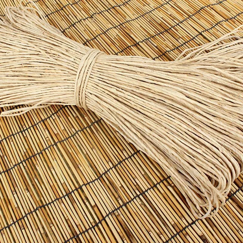 500g Natural Corn Husk Rope Single Strand Handmade DIY Weaving Material Eco-Friendly Straw Rope for Basket Bag Chair Craft Decor