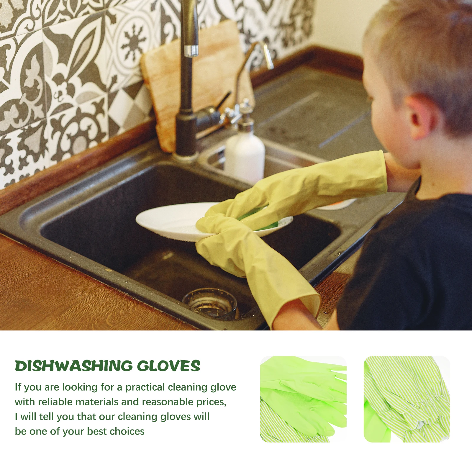 

Winter Thickened Kitchen Cleaning Gloves Velvet Dishwashing Laundry Household Gardening Warm Insulated Gloves cleaning