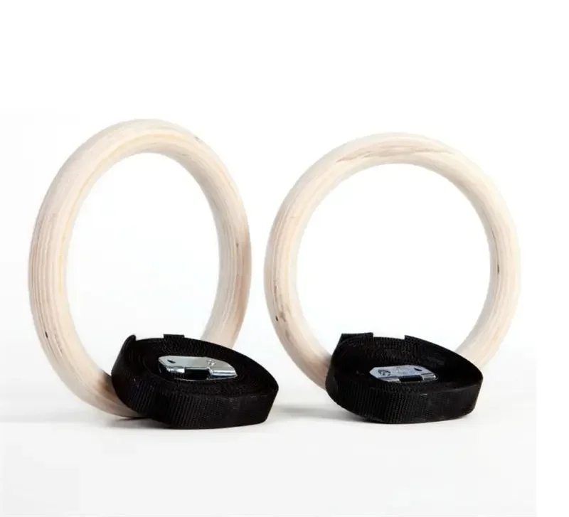 

Wholesale High Quality Custom Adjustable Wooden Gym Ring Fitness Wood Gymnastic Rings