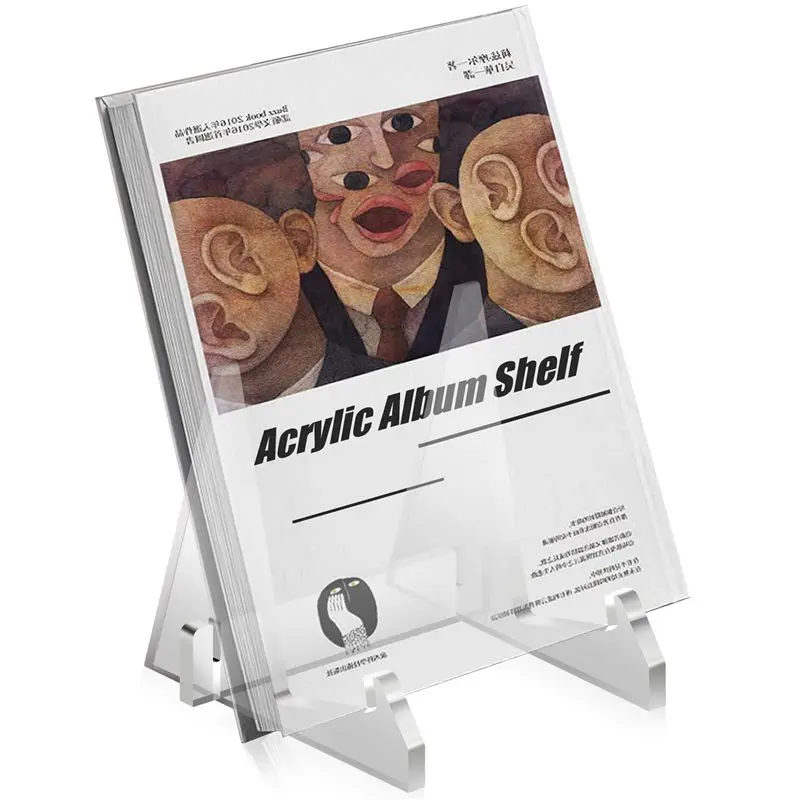 HOTTURE Vinyl Record Storage Holder Acrylic Record Display Stand Portable Book Display Stand