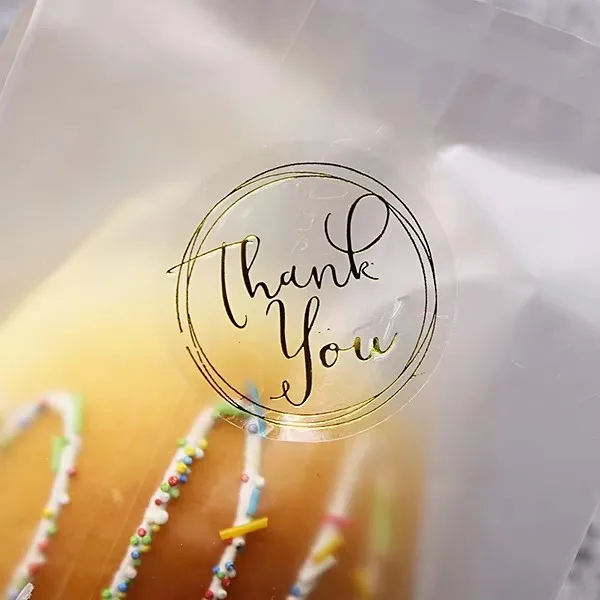 100Pcs/Lot Dia:3.5cm Round Transparent Design Thank You Seal Stickers DIY Deco Gift Sticker Label Stationery Supplies (SS-1600)