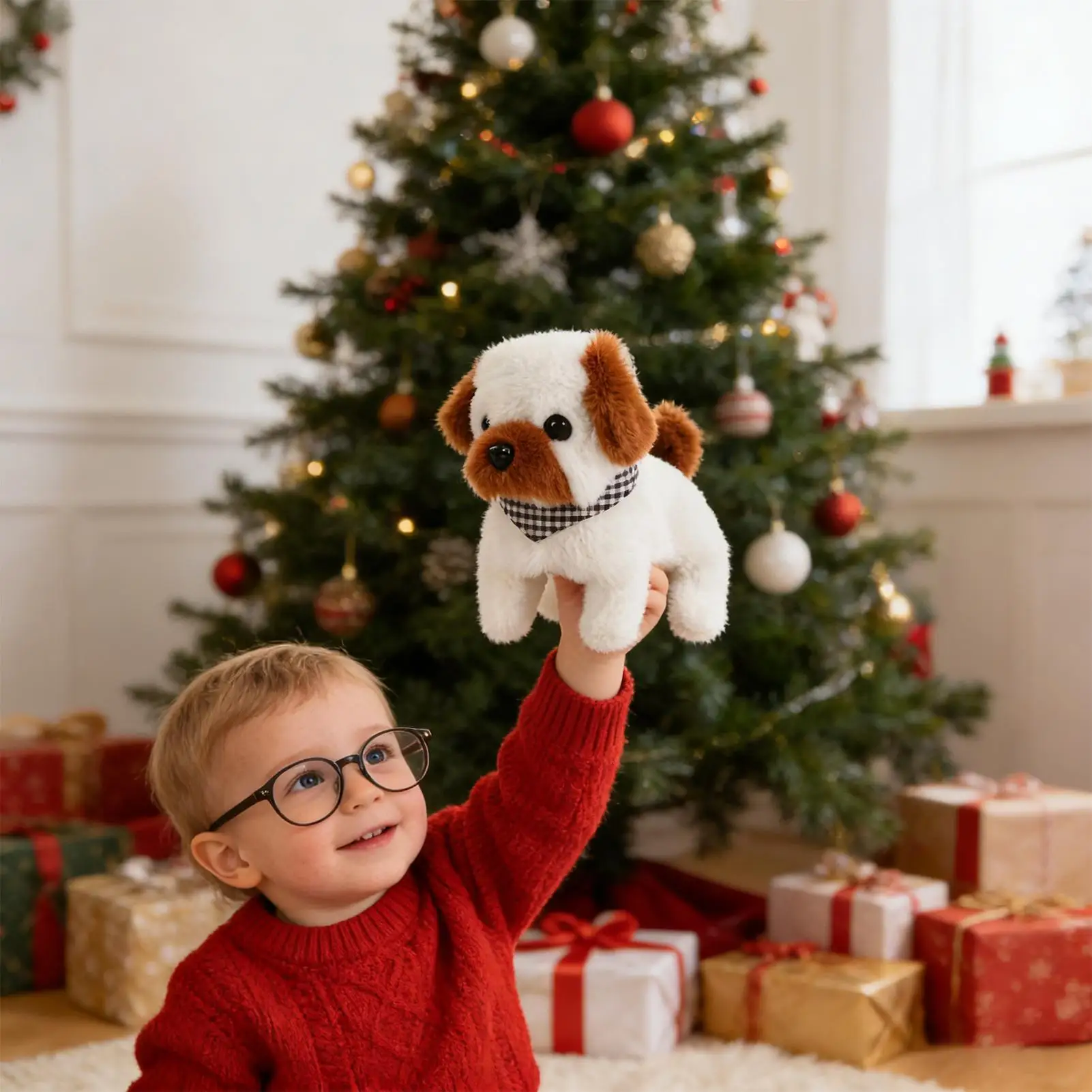 Simulated plush electronic dog, robotic dog Electric Walking Barking Cute Pet electric puppy toy, holiday gift