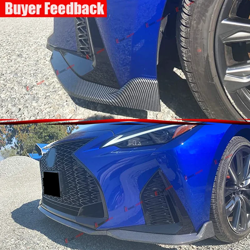 Front Bumper Splitter Lip For 2021-2022 Lexus IS350 IS500 F-Sport V-Style Diffuser Spoiler Protector Guard Deflector Lip