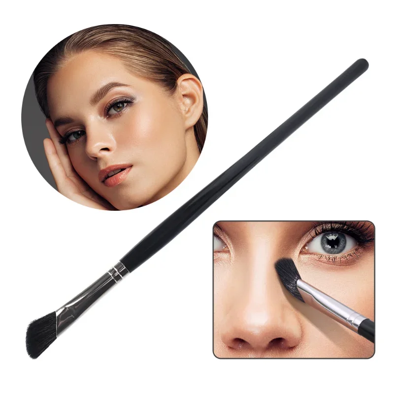 Professional Eyebrow Eyeliner แปรงนุ่มมุมแบนพัดลมรูปร่างจมูก Contour Eyes แปรงแต่งหน้าความงามเครื่องสําอางค์เครื่องมือ