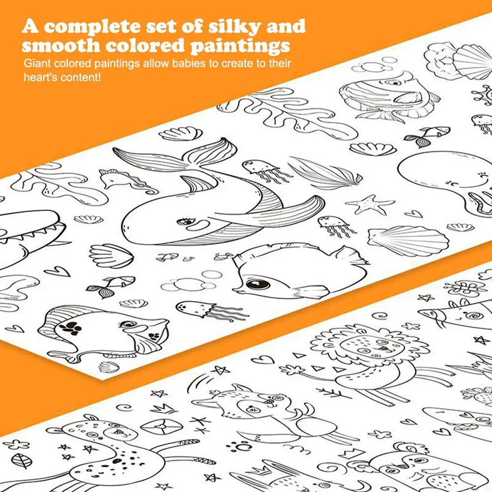 Kindertekenrol Kleverige kleur Vulpapier Graffiti Scroll Kleurpapierrol voor kinderen DIY Schilderen Educatief speelgoed