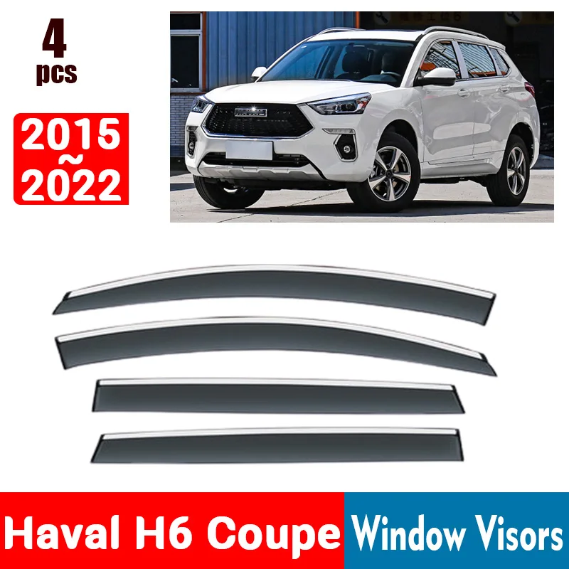 

FOR Haval H6 Coupe 2015-2022 Window Visors Rain Guard Windows Rain Cover Deflector Awning Shield Vent Guard Shade Cover Trim