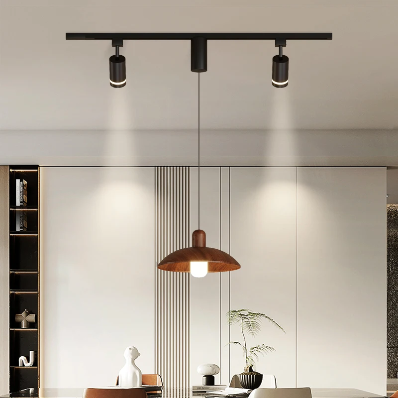 LED Restaurant Pendant Light Simple Track Spotlight Creative One-word Long Bar Chandelier Modern Home Indoor Decor Lighting Lamp
