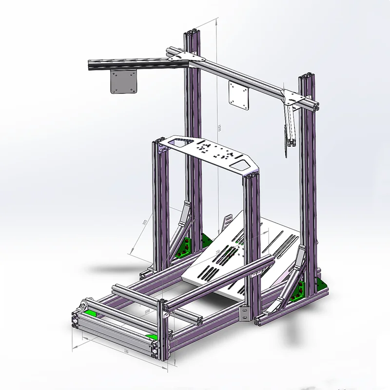 Soporte de tres pantallas VR, cabina de carreras para conducción, equipo de videojuegos virtuales, ranura en T, perfil de aluminio, plataforma Sim, simulador de carreras