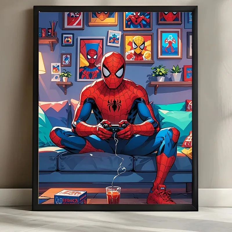 5D Diamant-Mosaik Cartoon Spider-Man Rund/Quadratisch DIY Diamantmalerei Komplettset Heimdekoration