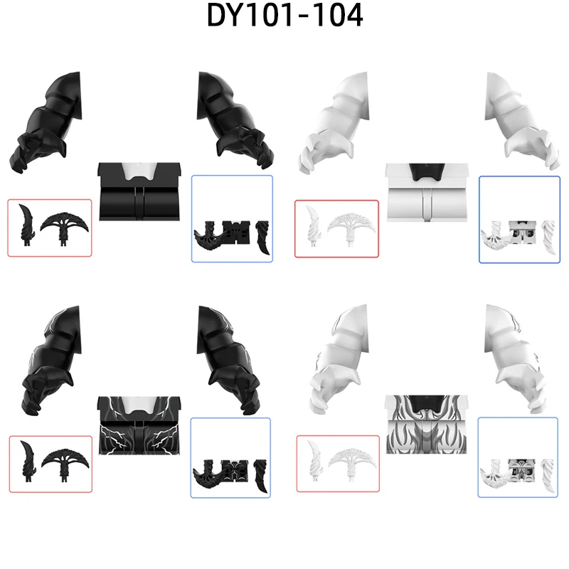 The Action Figures Axe Weapons Pants Hair Parts Model Blocks MOC Bricks Set Gifts Toys For Children DY101-DY104