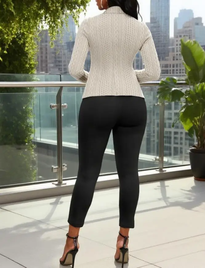 Women's Jacket 2025 Spring Autumn New Solid Color Shawl Collar Long Sleeve Cinched Waist Open Front Casual Kint Jacquard Coat