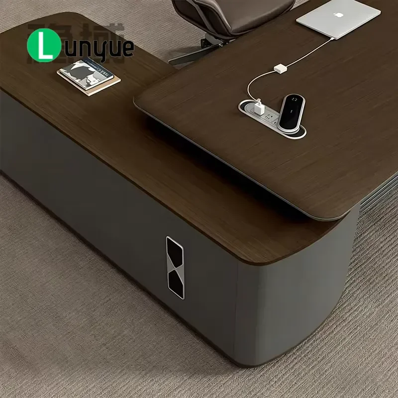 Luxury Executive Office Desk for Manager President Large Wooden Computer Workstation with Storage Modern Business