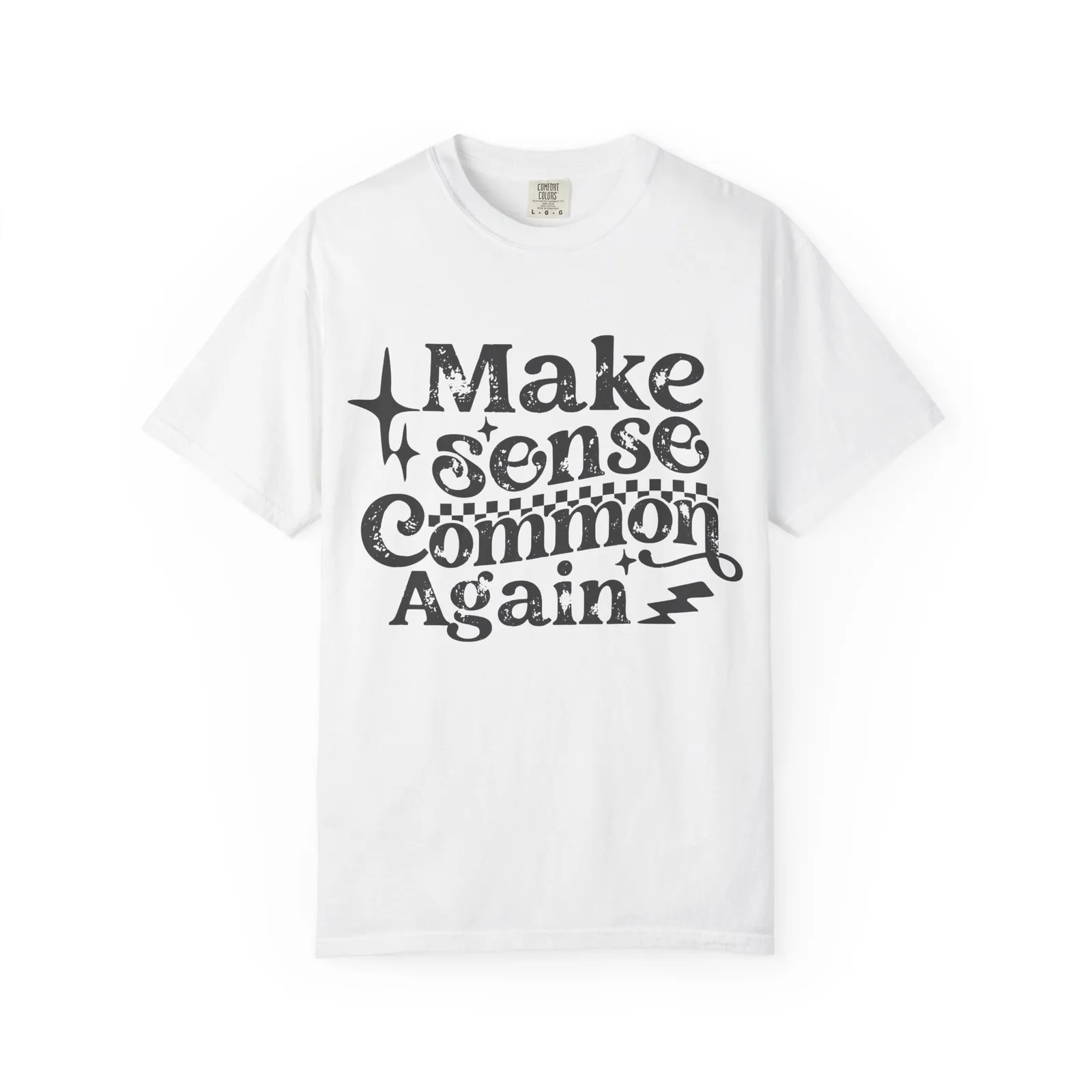 Vintage Aesthetic Typography Tee, Casual Crew Neck Streetwear Top