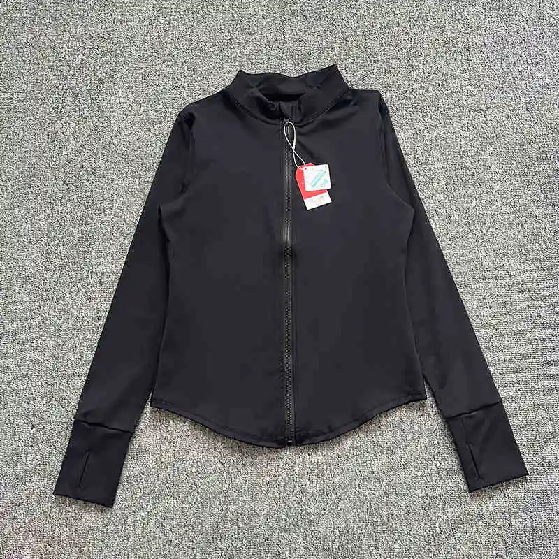 Women's fitness jacket; tight-fitting quick-drying zipper cycling top; long-sleeved professional running sport training yoga sui