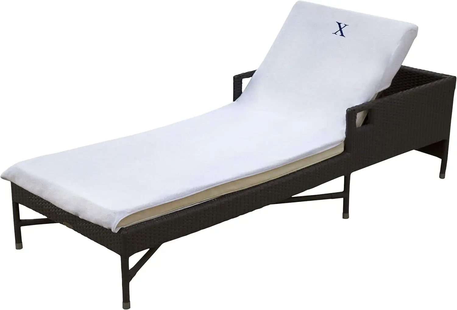 

100% Cotton Lounge Chair Cover With Personalized Monogrammed Letters, Thick, Super Soft, Plush And Highly Absorbent Cotton