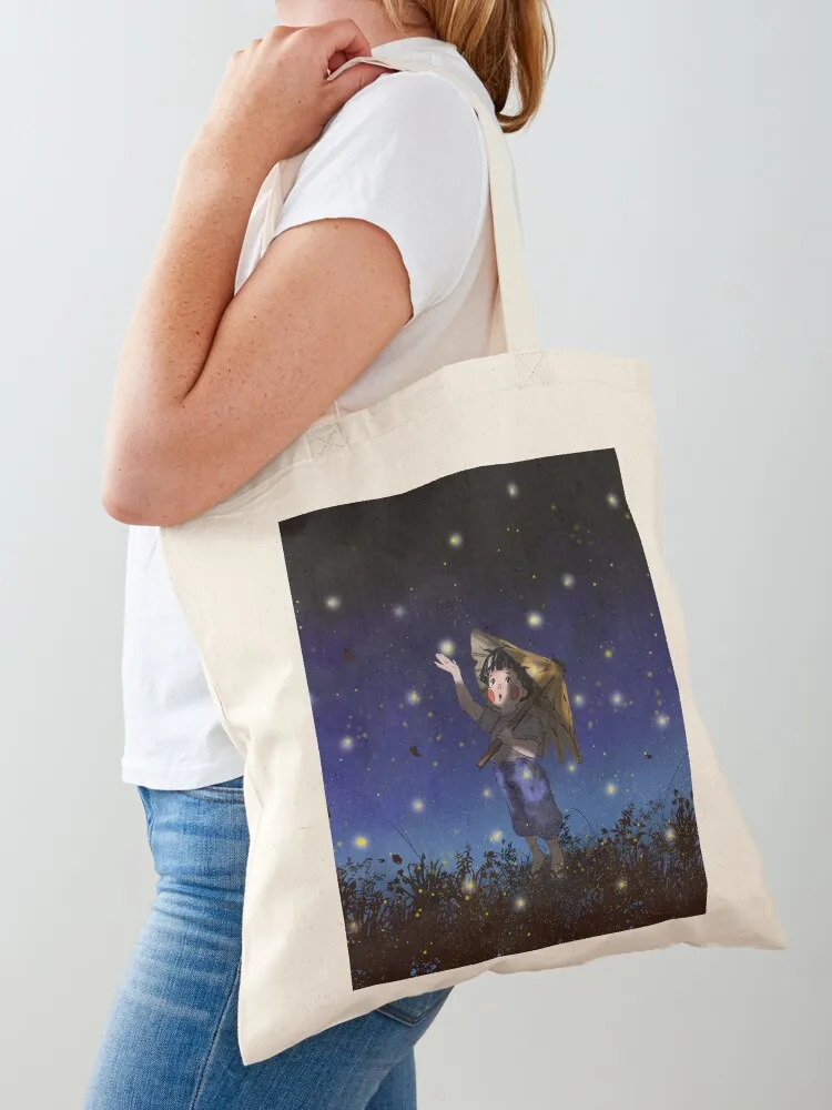 

setsuko's fireflies Tote Bag reusable grocery bags shopping cart bags female bag tote bag screen
