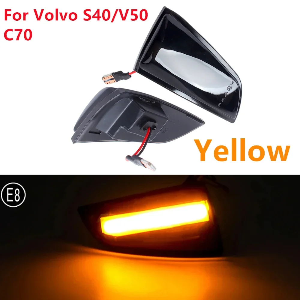 

Светодиодный динамический указатель поворота, боковое зеркало заднего вида, индикатор мигалки для Volvo S40/V50 2003-2012 для Volvo C70 2006-2013