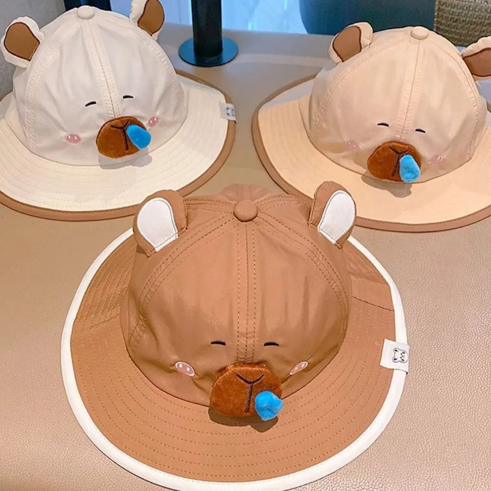 

Удобная бейсбольная кепка Kawaii Capybara с мультяшным зонтиком, летняя шляпа от солнца с защитой от ультрафиолета, рыбная мужская шляпа, детская фуражка для путешествий