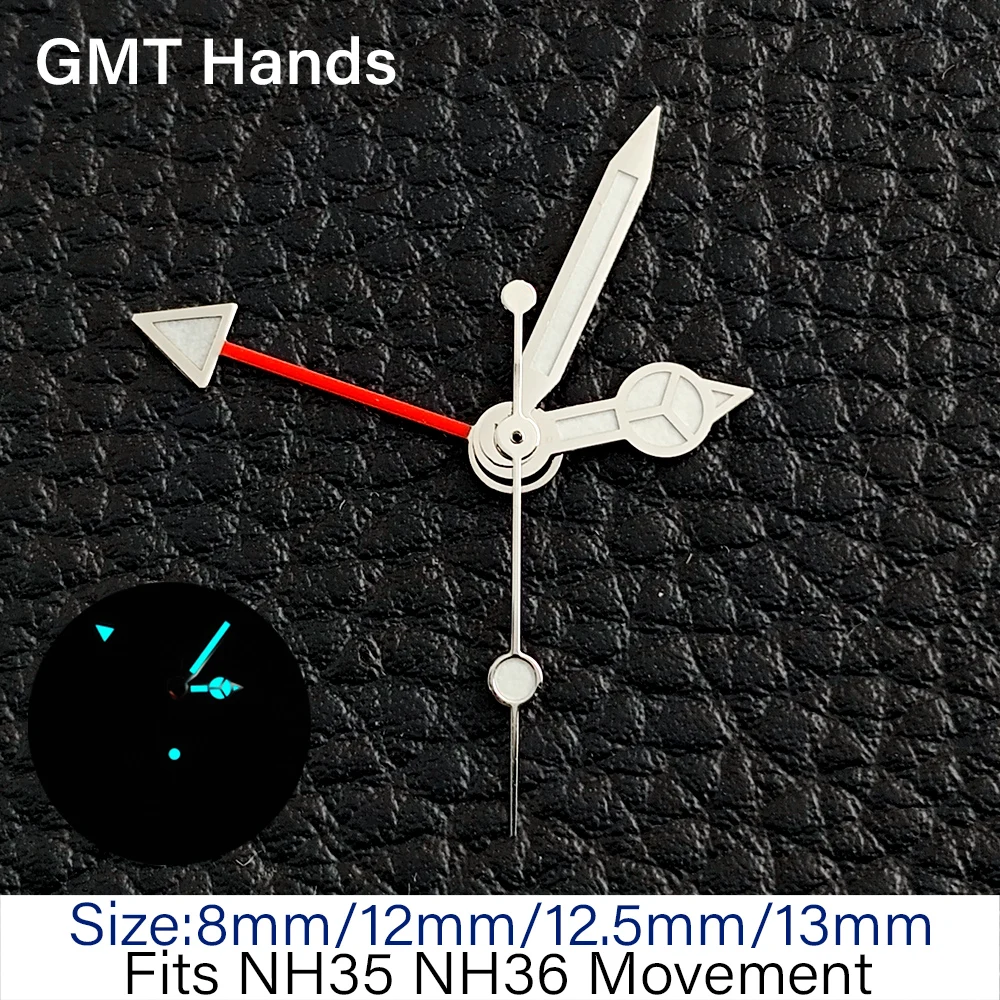 NH35 GMT Zeiger Blau/Grün Leuchtend Silber/Gold/Roségold Passend für NH34 NH35 NH36 Uhrwerk Uhrenteile für Herren-Armbanduhren Zubehör – Detail 4