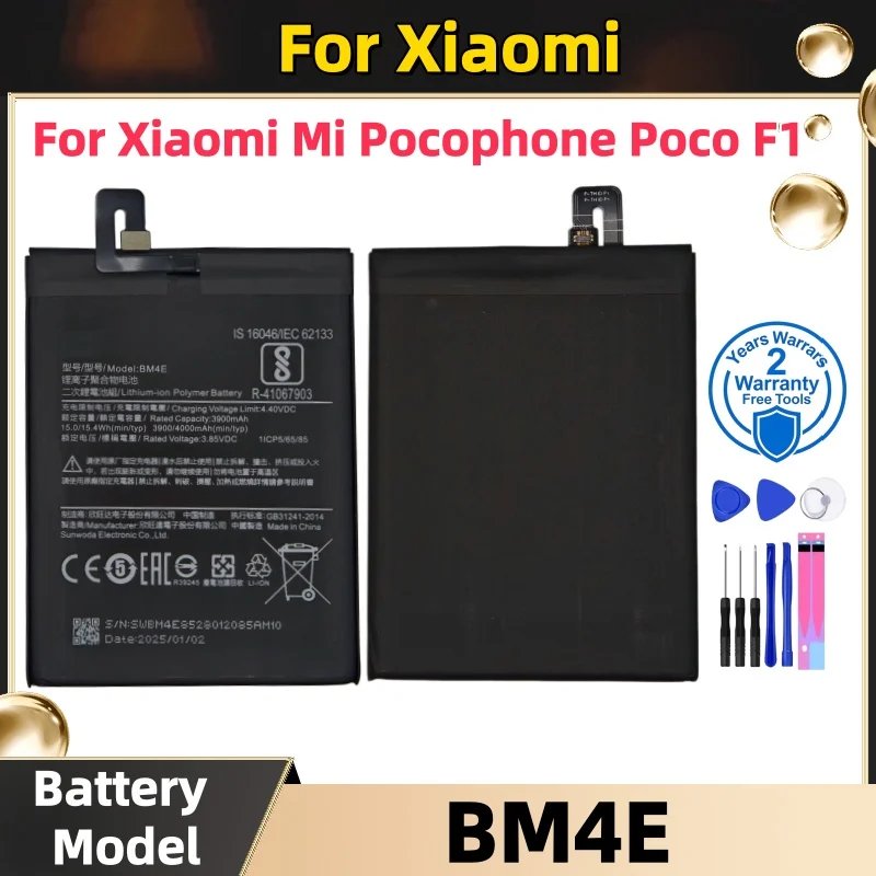 High Quality BM4E 4000mAh For Xiaomi MI Pocophone Poco F1 Replacement Battery + Free Tools