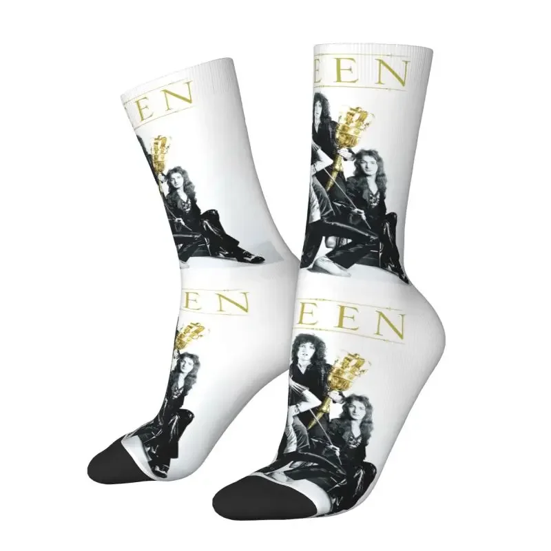 Cute Queen Band Freddie Mercury Socks Men Women Warm 3D Print Basketball Sports Socks