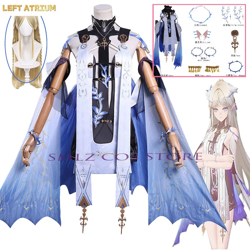 

Cartethyia Cosplay Game Wuthering Waves Costume Cartethyia Dress Headwear Set Women Sexy Elf Dress Halloween Party Outfits