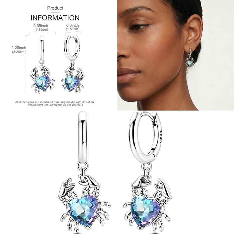 Funkelnde goldene Damen-Creolen aus 925er-Sterlingsilber, Schmetterlings-Ohrringe aus farbigem Zirkonium für Damen, Schmuck, Jahrestagsgeschenk – Detail 25