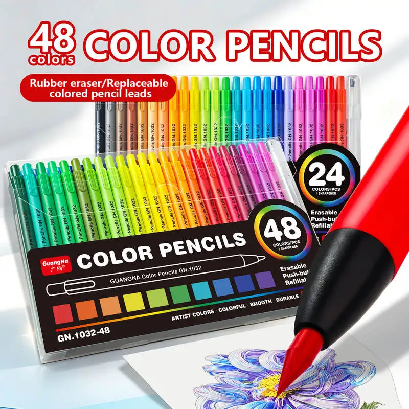 3.0mm Colored Mechanical Pencil Plastic Clutch Automatic Coloring Pencil for Drawing Sketching Kids Gift