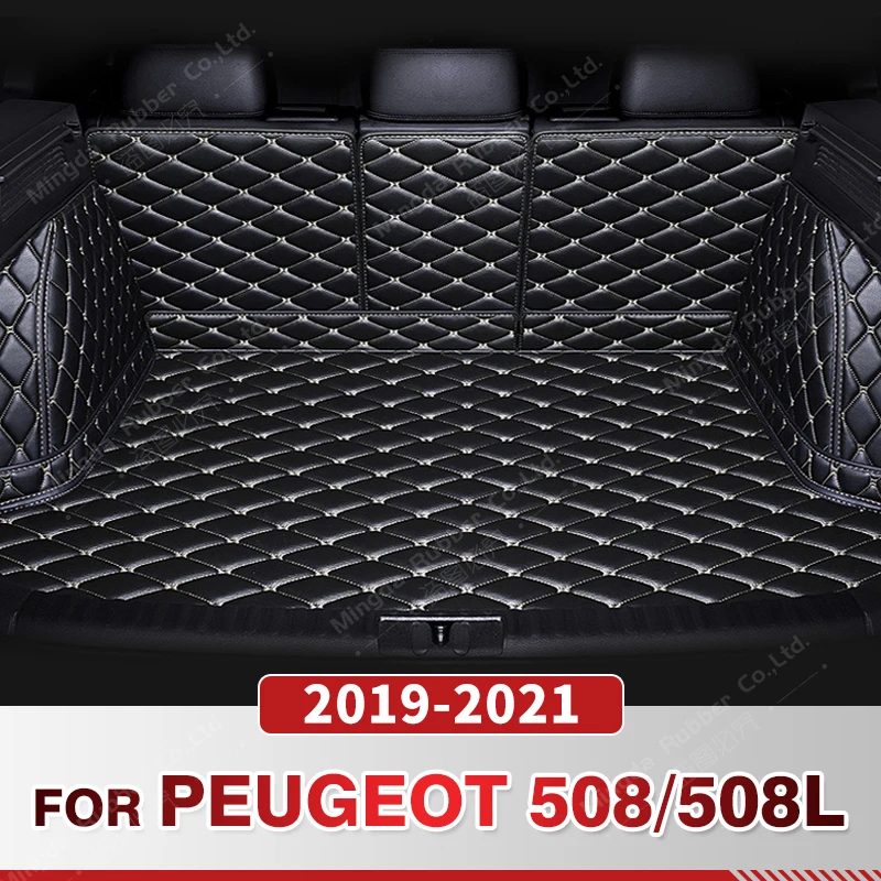 

Auto Full Coverage Trunk Mat For PEUGEOT 508/508L 2019 2020 2021 Car Boot Cover Pad Cargo Liner Interior Protector Accessories