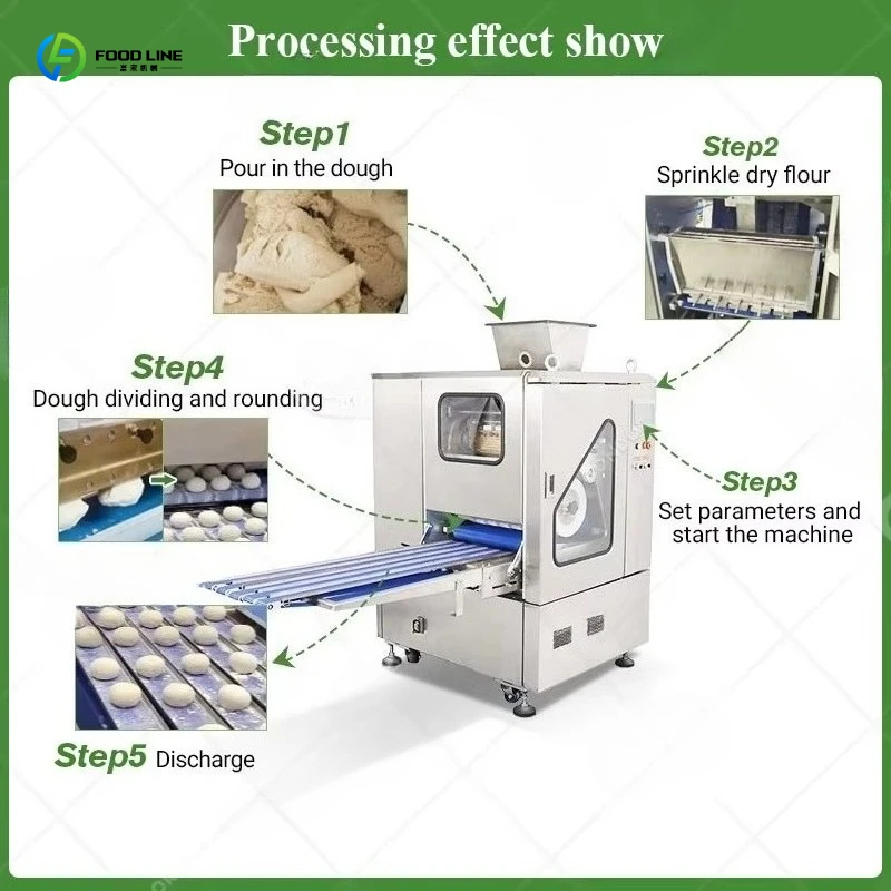 Dough Divider Rounder Machine 3 in 1 Automatic Commercial Bakery Tool for Pizza Bread Dough Portioning