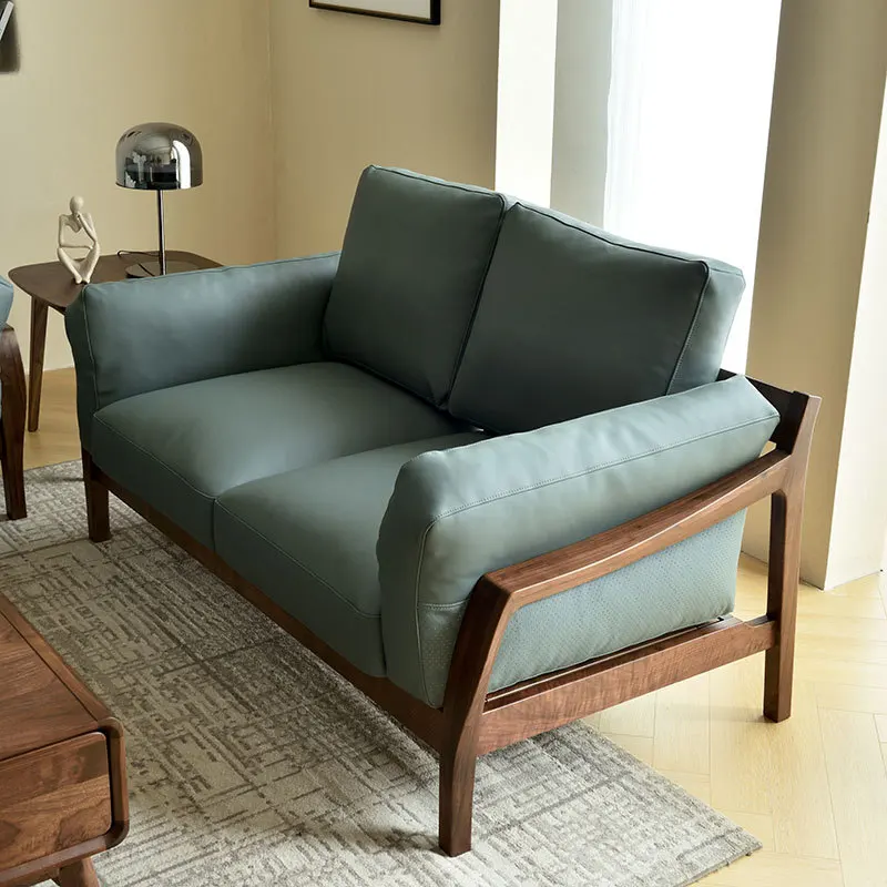 

Black walnut Nordic fabric sofa furniture Japanese three-person other solid wood