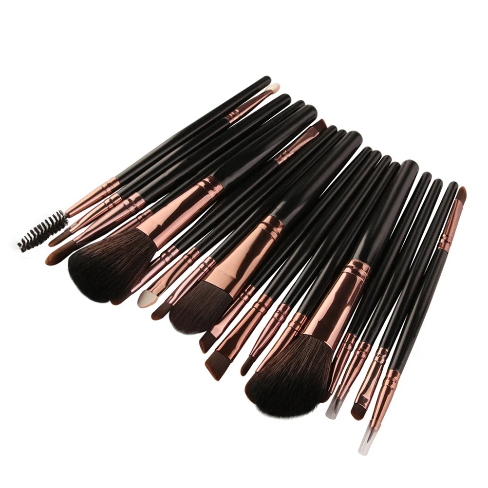Ensemble de pinceaux de maquillage professionnels, 18 pièces, Kit de pinceaux cosmétiques, poils en Nylon, manche en plastique, pinceaux pour poudre, Blush, usage quotidien pour femmes