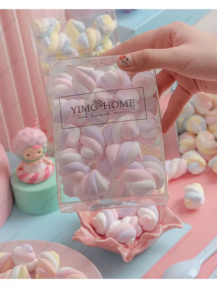 5 stücke Simulation Marshmallow Flache Rückseite Cabochon Gefälschte Süßigkeiten Künstliche Lebensmittel Dessert Dekor Leben Wie Home Dekoration Hohe Qualität – Detail 2
