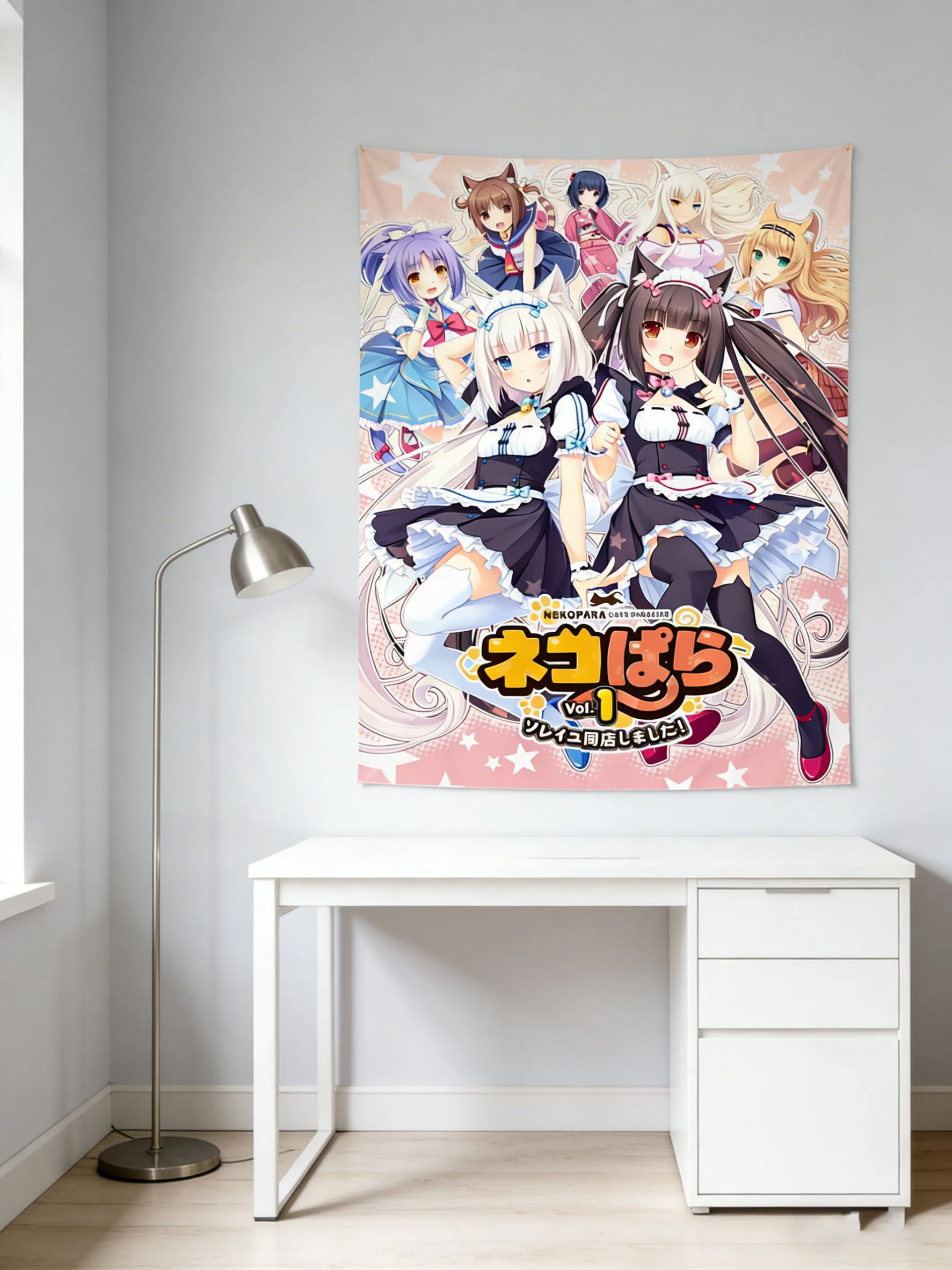 2026 Anime Nekopara Cartoon Tapestry Bohemian Style Tapestry Collection of Beautiful Girls Tapestry Aesthetic Wall Hanging Decor