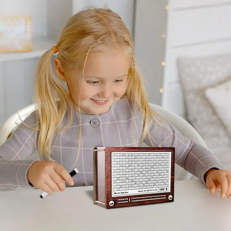 صندوق توفير بنوك الأطفال حاوية تنظيم فارز الخشب مع عداد للعمل في الفصل الدراسي والسفر في الطلاب